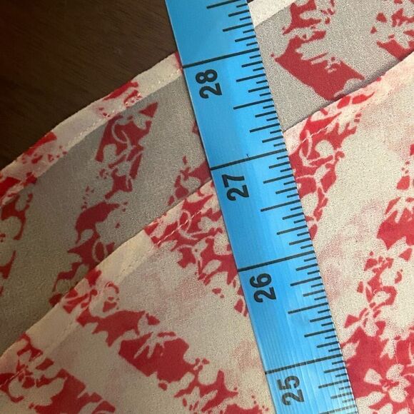 Cabi women's Coquette Sheer Cap Sleeve Blouse Red White size small style 732 - Picture 6 of 7